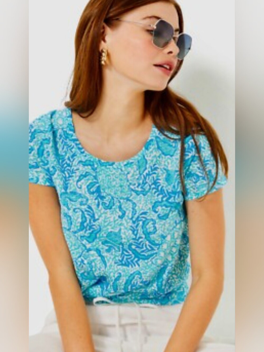 Lilly Pulitzer Etta Resort White Grombay Groovee Tip